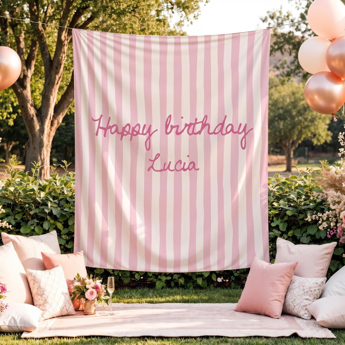 Personalized Happy Birthday Banner | Custom Name Birthday Party Decor Sheet 685553