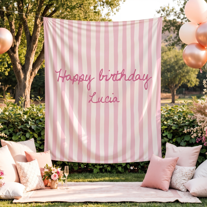 Personalized Happy Birthday Banner | Custom Name Birthday Party Decor Sheet 685553