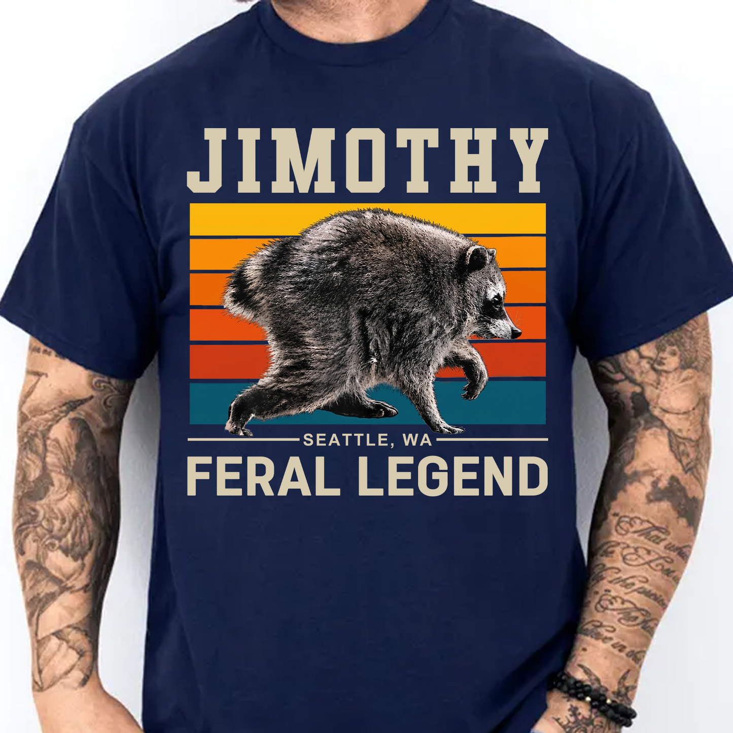 Retro Jimothy Raccoon Seattle Feral Legend Dark Shirt, Funny Raccoon Tee 685684
