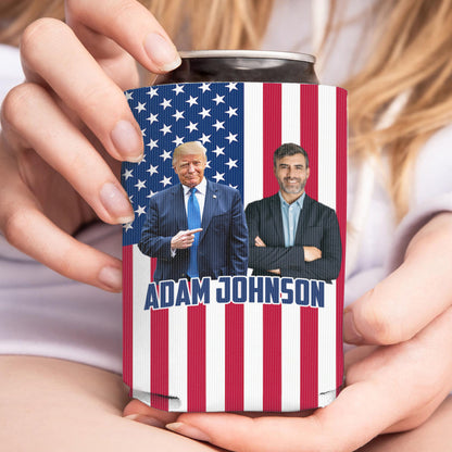 Personalized Photo With Trump Can Cooler | President Trump Can Holder | Family Gift Can Sleeve For Drinks 682434 - GOP