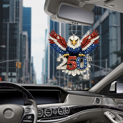 America 250 Years Anniversary Eagle Wings Car Ornament | Patriotic Car Decor 684516