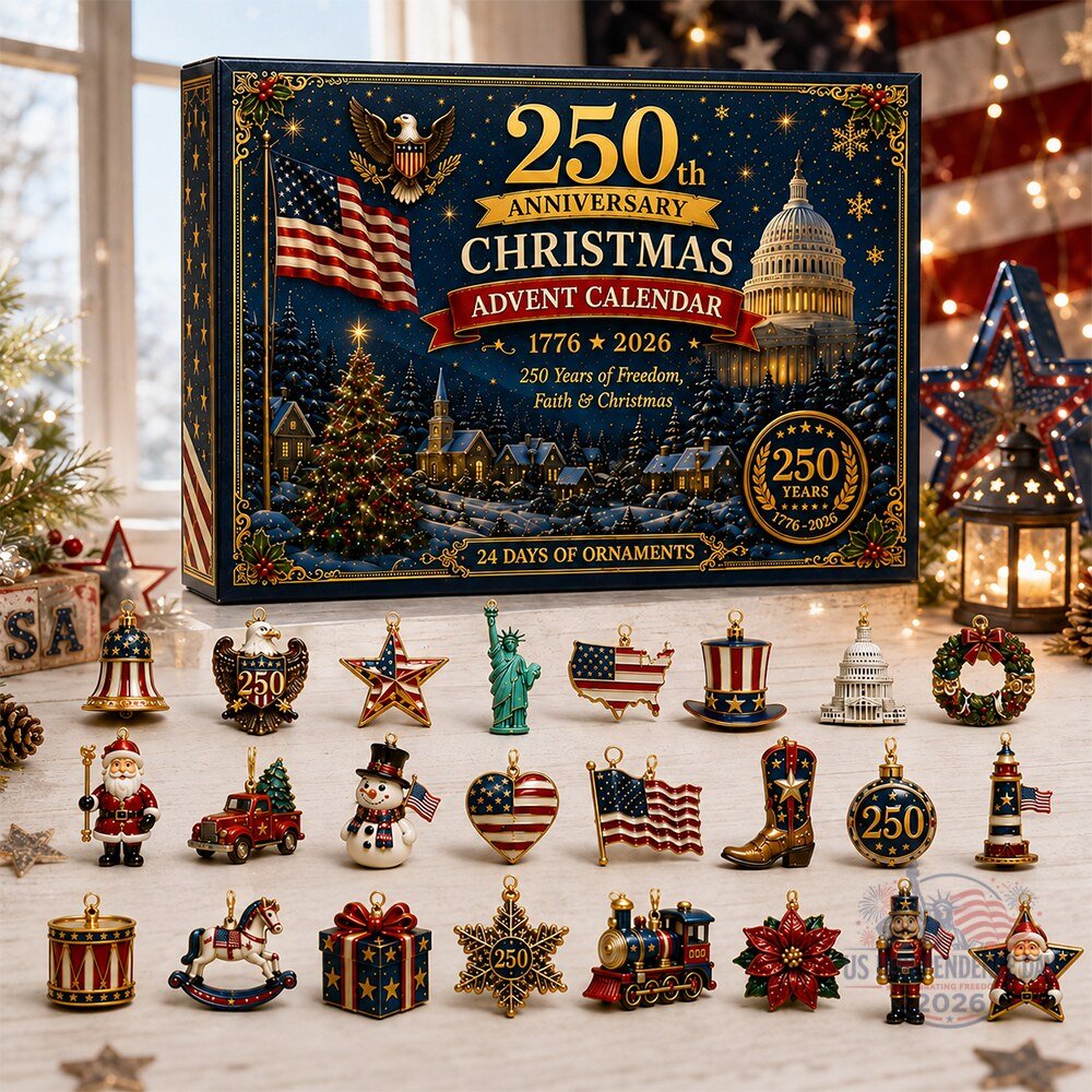 USA 250th Anniversary Advant Calendars, 24 Pieces Christmas Countdown Gift Box 686616 WFD
