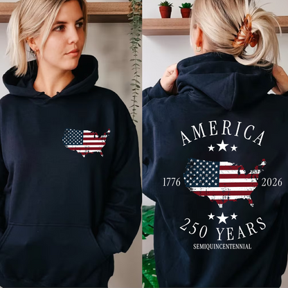 America 250th Anniversary Pocket & Back Dark Shirt, Patriotic Semiquincentennial 1776–2026 Tee, Fourth Of July Gift 685321