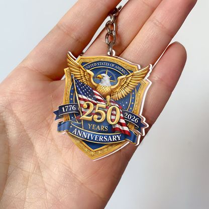 USA 250 Years Anniversary Acrylic Keychain | 1776–2026 Eagle Keychain | Patriotic Gift 684518