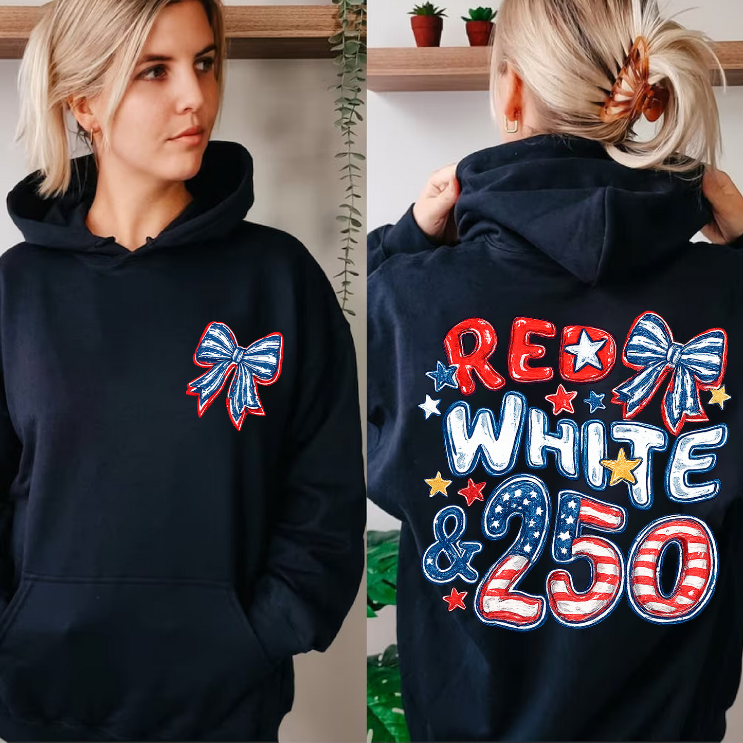 USA 250th Anniversary Pocket & Back Dark Shirt, Vintage Red White & 250 Tee, Patriotic 4th Of July Gift 685419