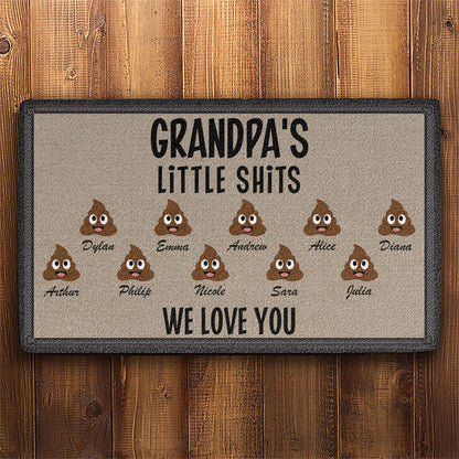 Grandma Grandpa Little Shits Personalized Doormats