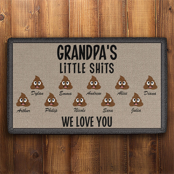 Grandma Grandpa Little Shits Personalized Doormats