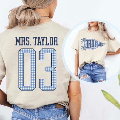 Custom Name Teacher Team Front & Back Shirt | Personalized Grade Level Team Tee | Back To School Gift 685484 WFD