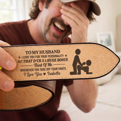Personalized Naughty Quote Leather Belt, Custom Engraved Leather Belt, Funny Gift For Couple 686496 WFD