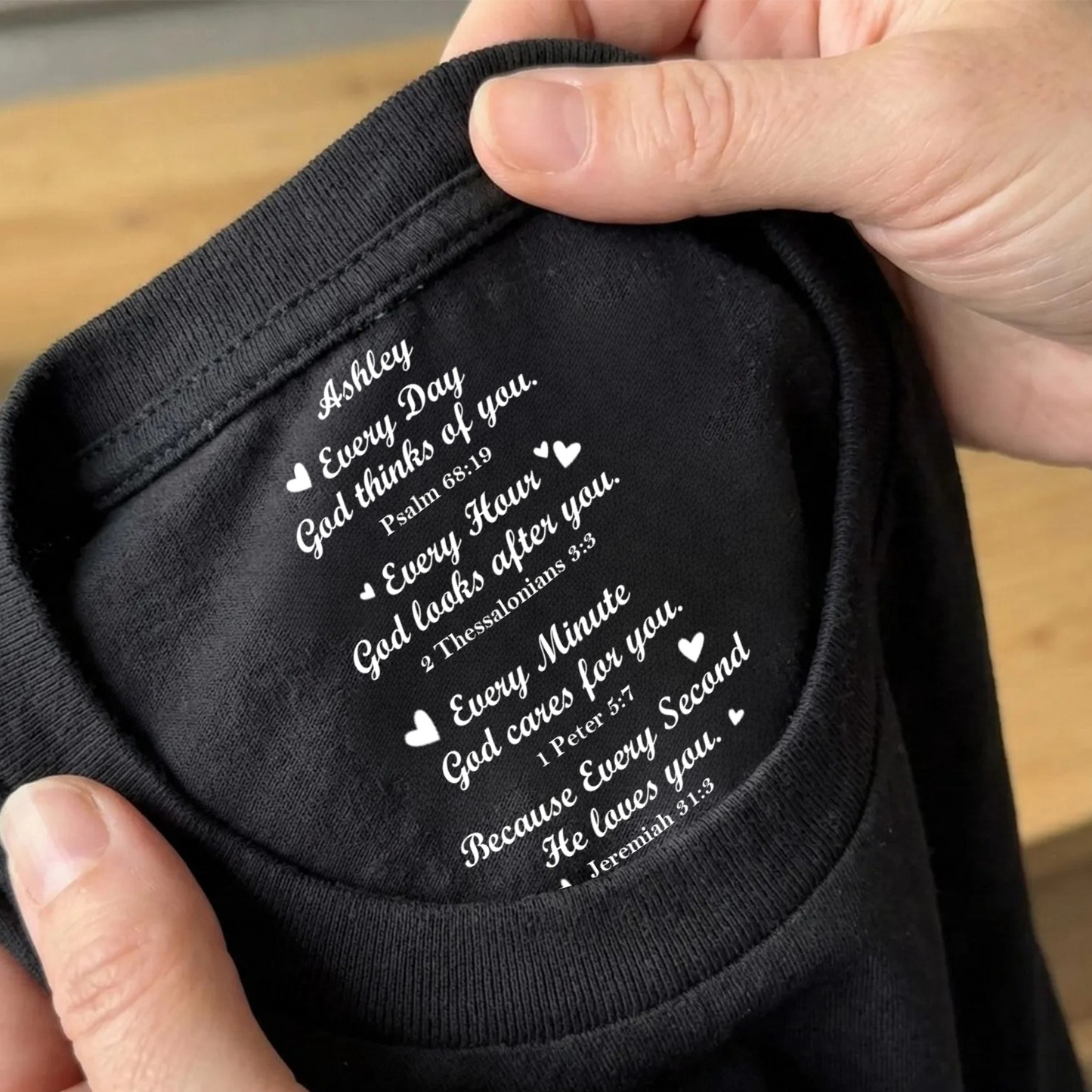 Custom Inside Neck Print Christian Shirt, Personalized Faith Shirt Gift For Family 684673