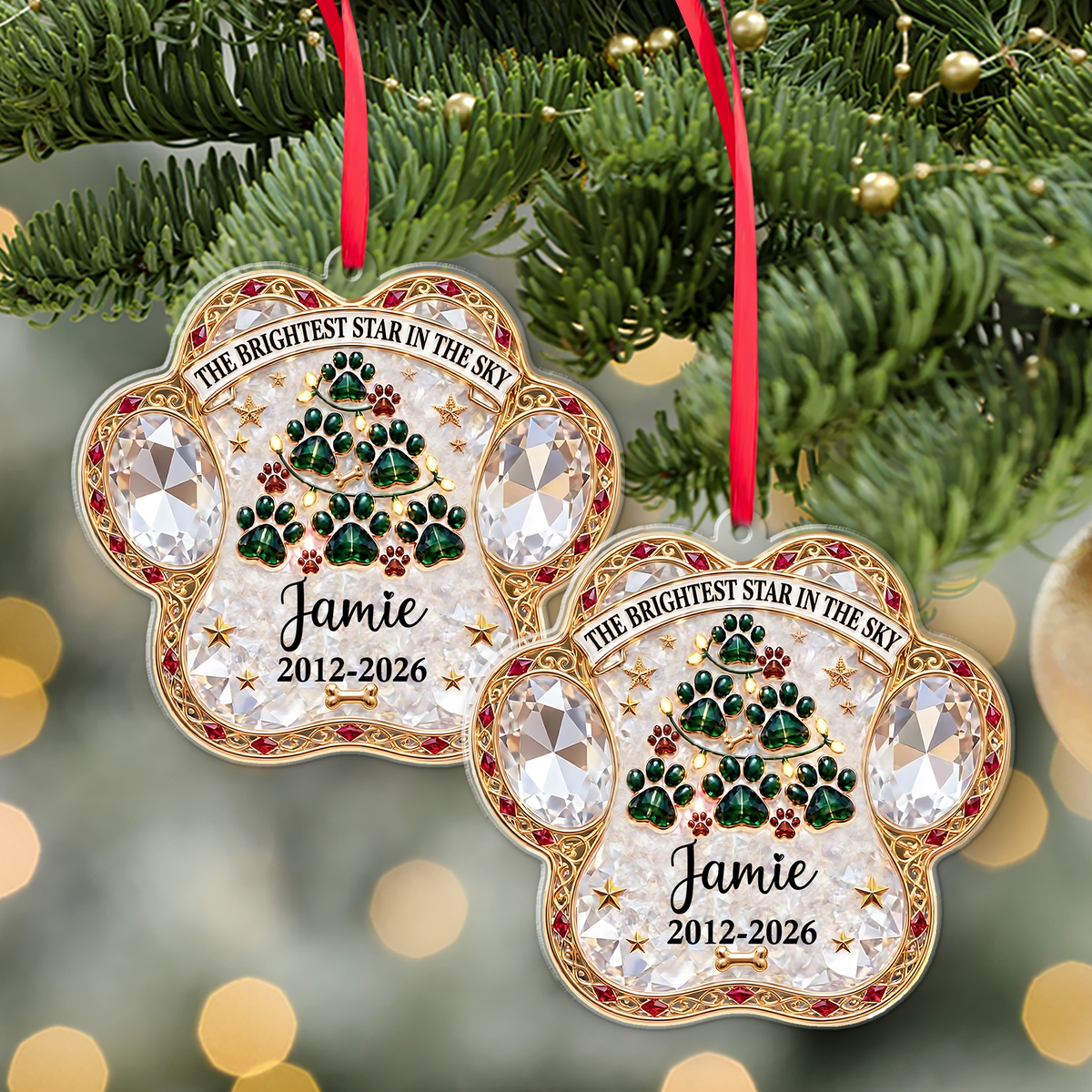 Personalized The Brightest Star In The Sky Acrylic Ornament, Custom Name Christmas Gift For Pet Lover 686728