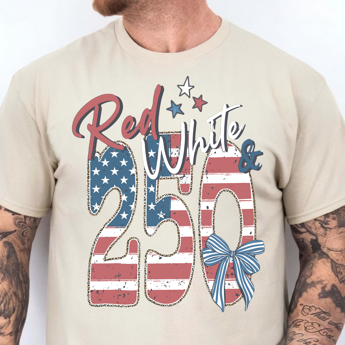 Red White & 250 Anniversary - Coquette Bow Bright Shirt | Patriotic Tee 684461