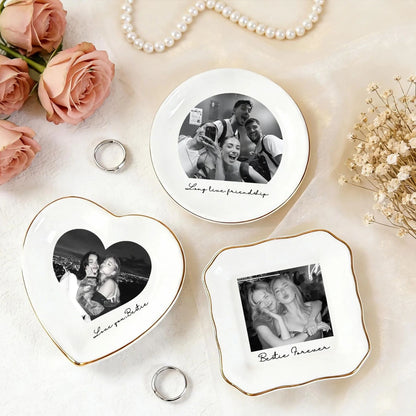 Bestie Photo Trinket Dish | Personalized Trinket Tray | Custom Photo Jewelry Ring Dish | Mother's Day Gift 684429