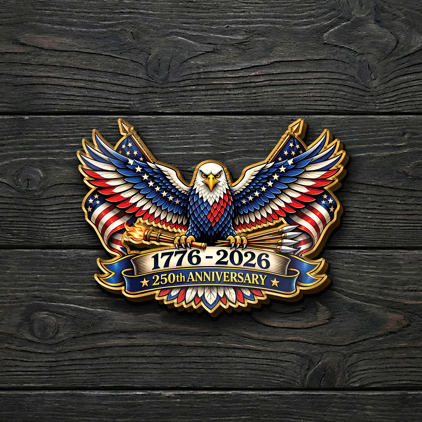 USA 250 Years Anniversary Lapel Pin Pack of 10 | Patriotic Independence Day Eagle Pin 684629