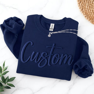 Custom Puff Print Sweatshirt, Personalized Puff Writing Shirt, Embossed Mascot Shirt, 3D Lettering Custom Sweatshirt