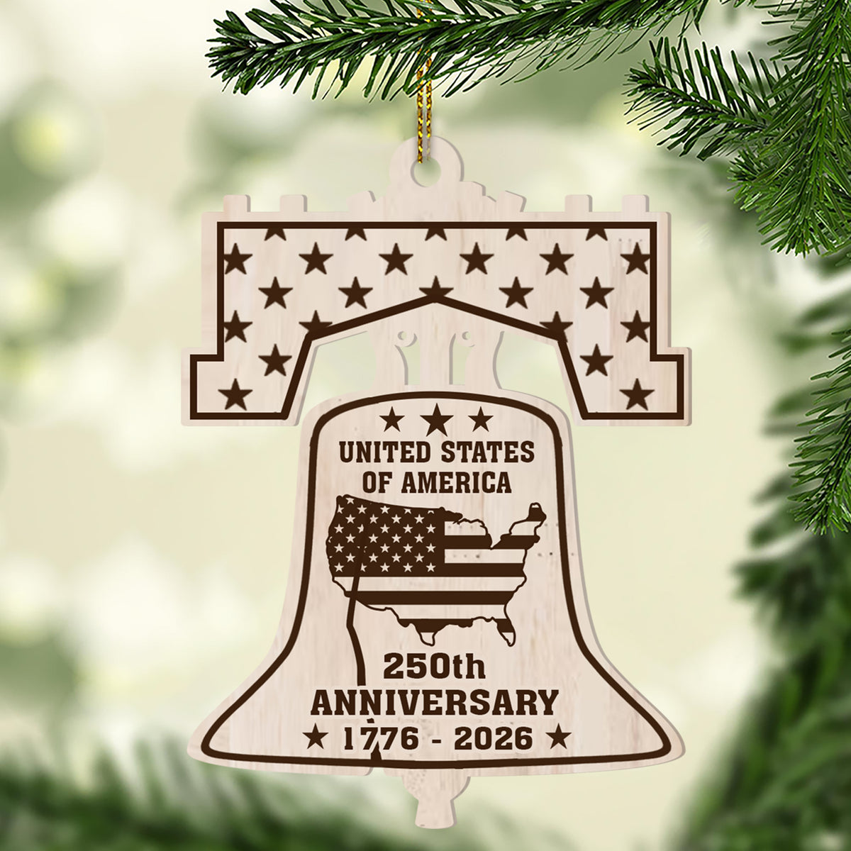 America's 250th Anniversary Ornament | 250th Anniversary United States Wooden Patriotic Ornament | America 1776–2026 Gift 683585_2