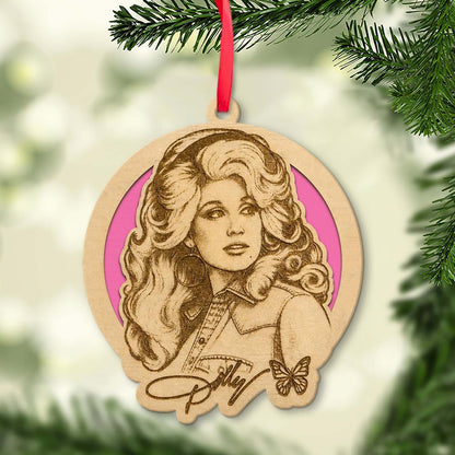 Dolly Parton Rememberance Wooden Ornament, Country Music Christmas Tree Keepsake 686188