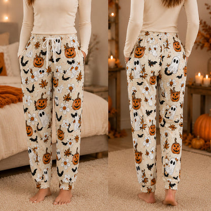 Ghost Pumpkin Halloween Pajamas Pants, Cute Spooky Lounge, Halloween Gift For Family 686205 WFD