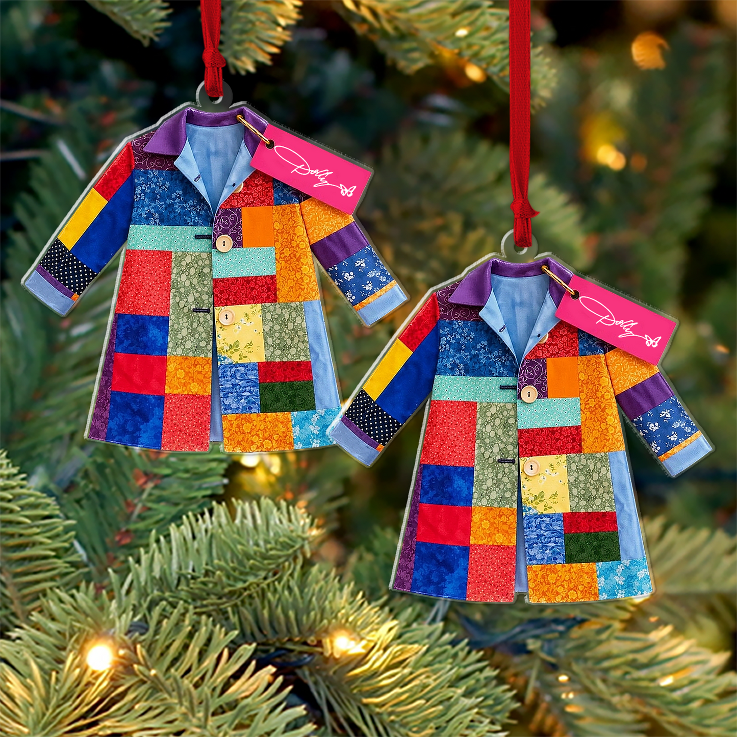 Dolly Parton Coat Of Many Colors Acrylic Ornament, Country Music Christmas Ornament, Dolly Fan Gift 686193