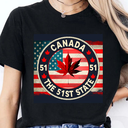 Canada America's 51st State Shirt, Political Trump Supporters Dark Shirt 681960 - GOP