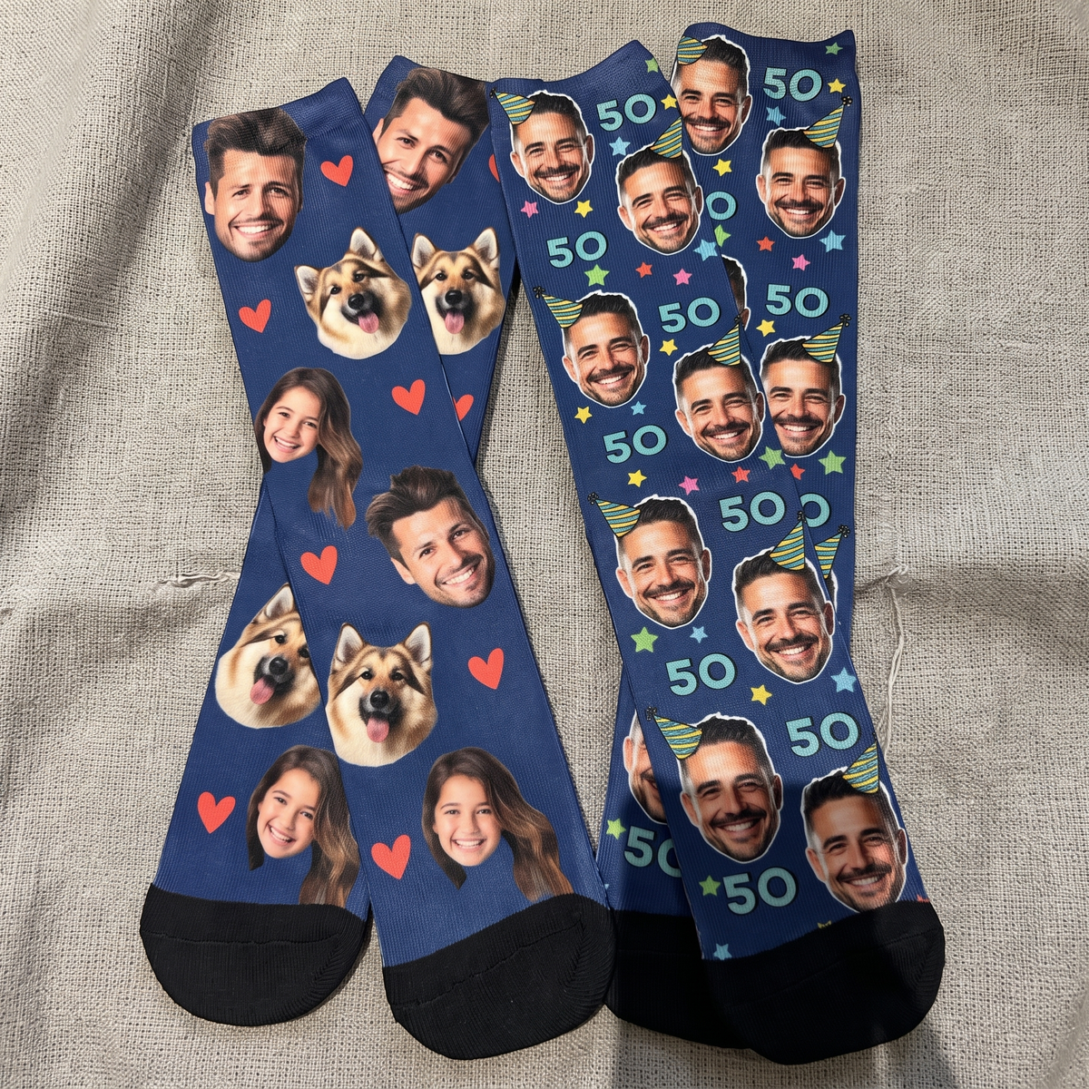 Custom Face Socks, Personalized Photo & Text Socks, Funny Family Christmas Gift, Pet Lover Gift 686264 WFD