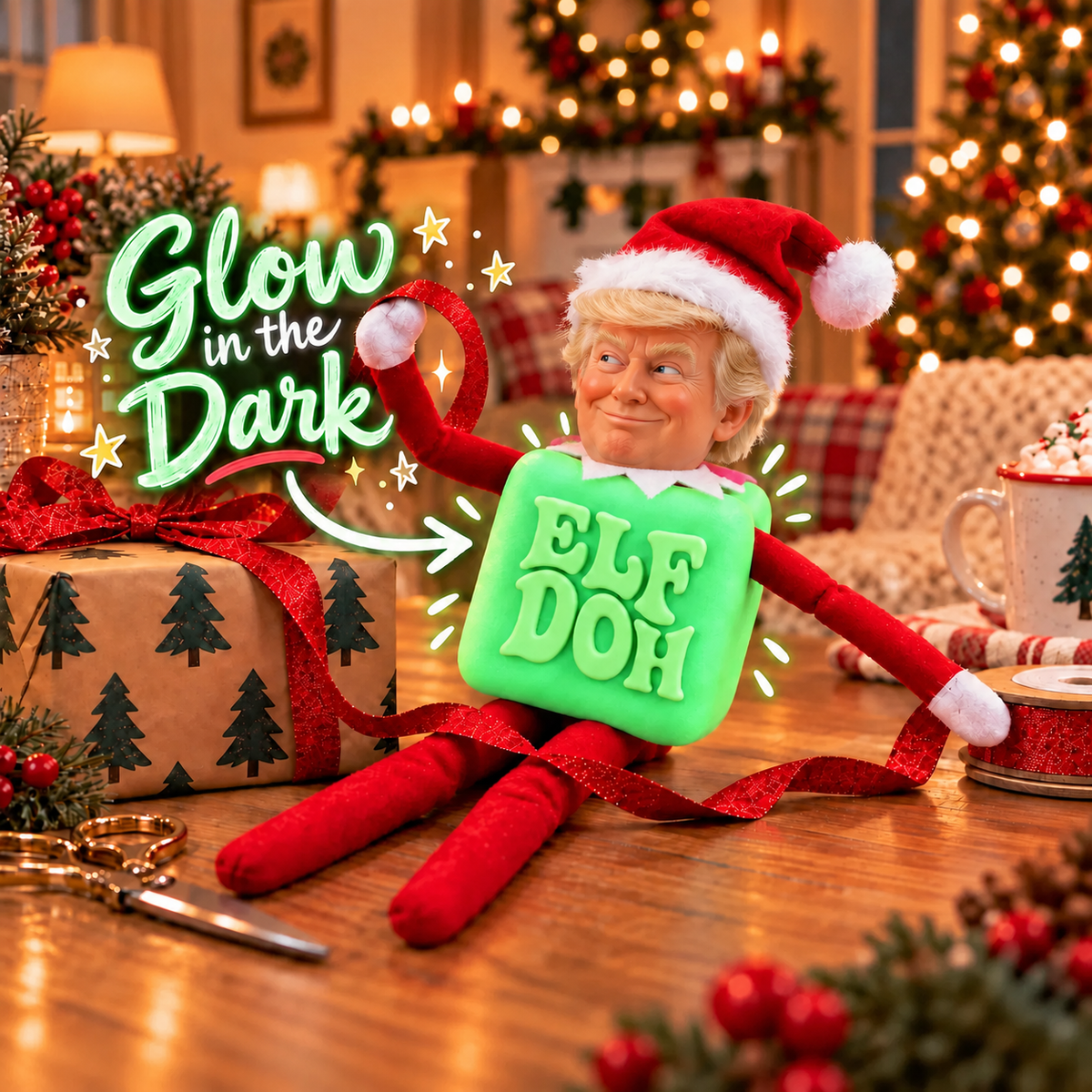 ElfDoh Squishy Elf Costume, 3D Printed Christmas Elf Outfit, Funny Trump Squishy Elf Accessory 686685 WFD