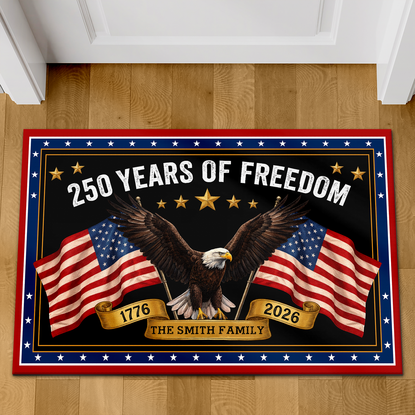 Personalized America 250 Years Of Freedom Doormat | Patriotic Eagle House Decor 684660
