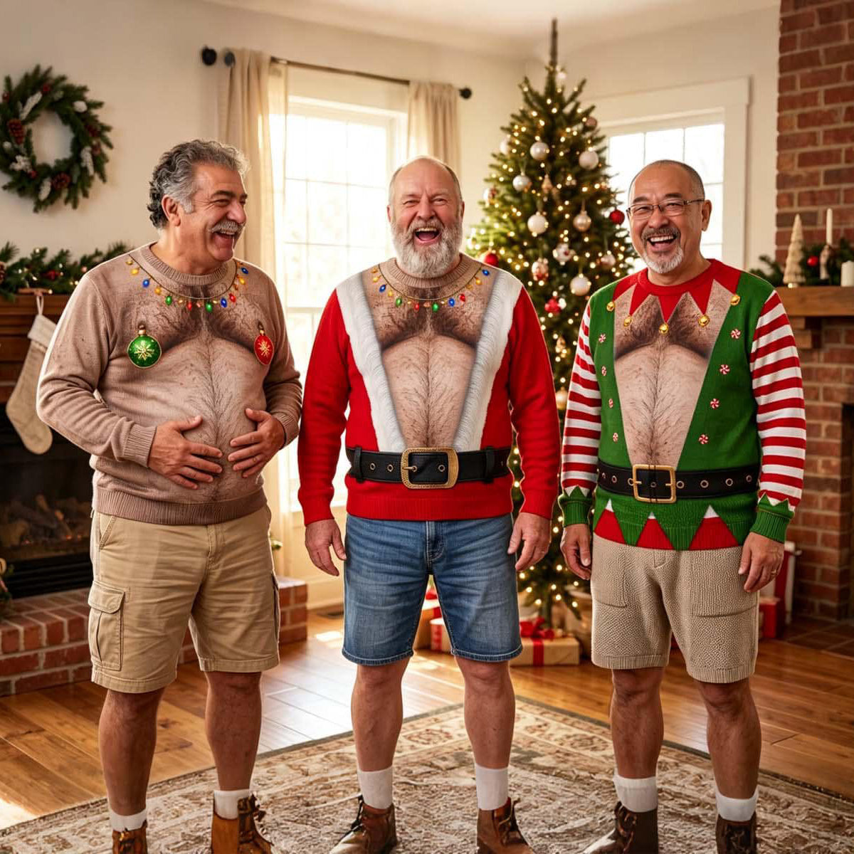 Funny Santa Belly Body Christmas All-Over Print Sweatshirt, Funny Meme Christmas Sweater, Gift For Husband Dad Grandpa 686164 WFD