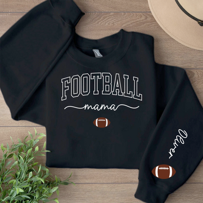 Personalized Football Mama Sweatshirt | Custom Name Sleeve Right Print Sweater 686202