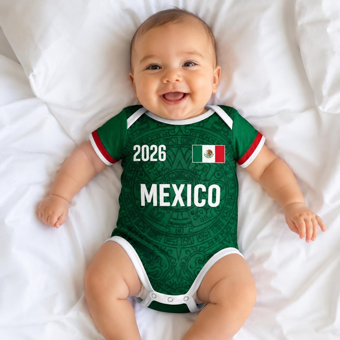 Custom Name Mexico 2026 World Soccer Baby Suit, Personalized Name Number Baby Romper, Soccer Uniform Kit, Gift For Newborn 685354