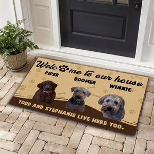 Welcome To Our Home Personalized Custom Photo Dog Doormats H607