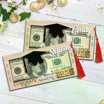 Personalized Graduation Money Holder With Tassel, Class Of 2026 Graduation Cash Holder Gifts 684824