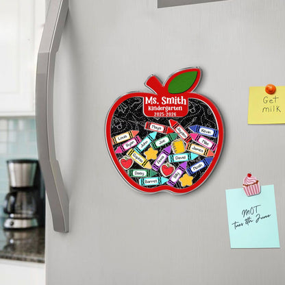 Teacher Apple Shake Magnet, Personalized Fridge Magnet, Custom Student Names, Thank You Teacher Gift 684788