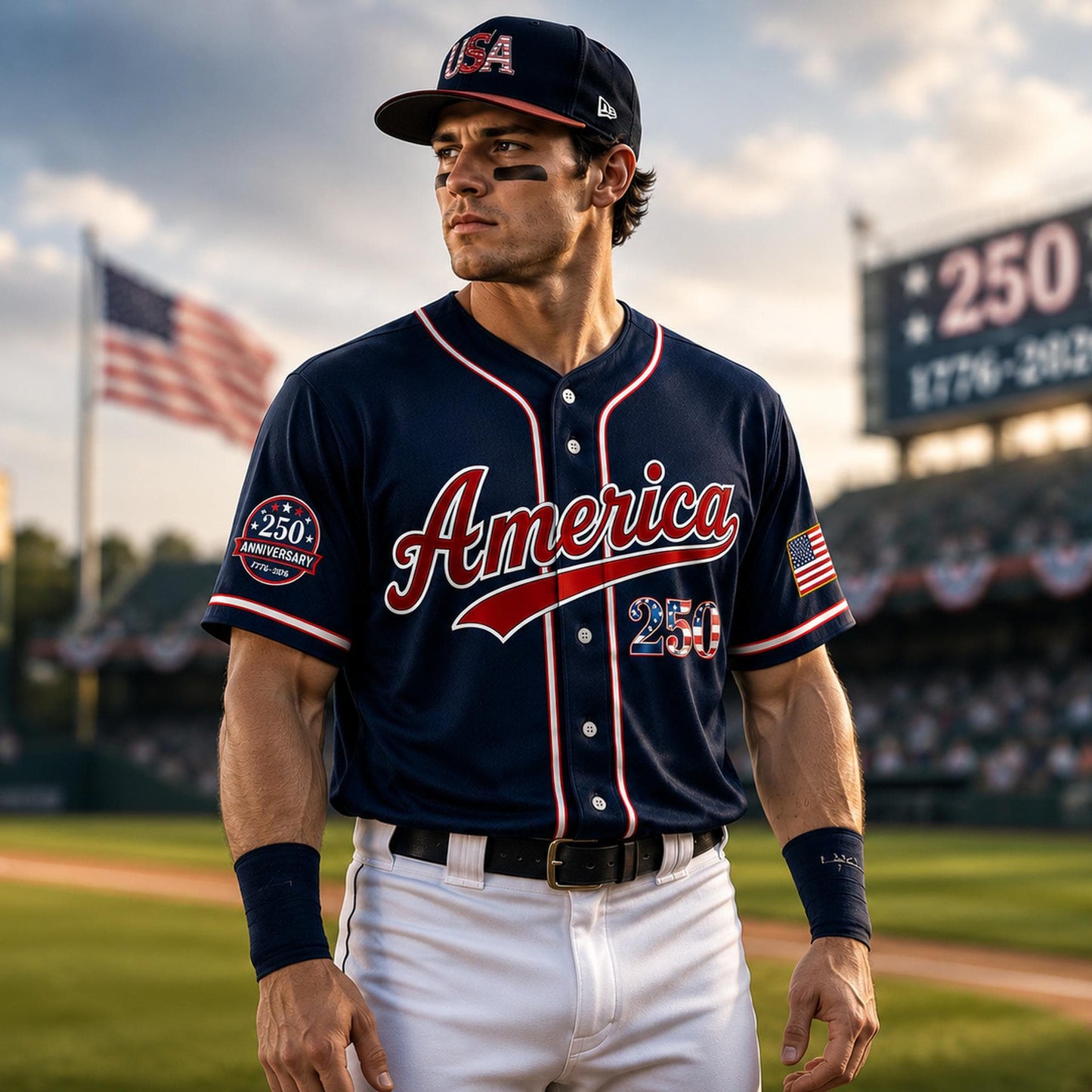 USA 250th Anniversary Baseball Jersey, Personalized 250 Years Of Freedom Shirt, Patriotic 4th Of July Gift 685208