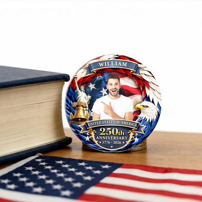 Custom Photo USA 250th Anniversary Commemorative Coin, Personalized 4th Of July Patriotic Gift 684805