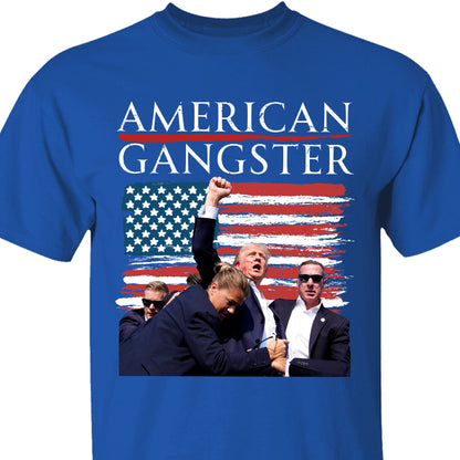 Trump American Gangster | Trump Fight 2024 Shirt Pennsylvania Rally | Trump Fight Shirt Dark C1144 - GOP
