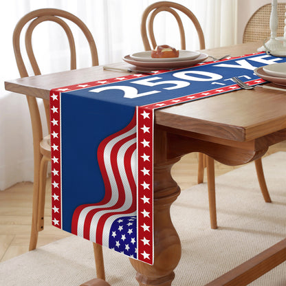 250 Years USA Patriotic Table Runner | America 250th Anniversary 1776–2026 Decor | Independence Day Table Decoration 683634