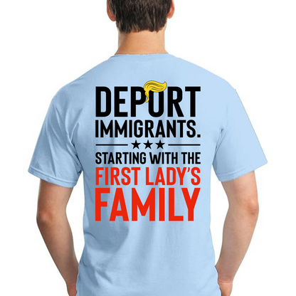 Funny Anti Trump "Deport Immigrants" Political Satire Backside Bright Shirt, Funny Quote Tee 685742