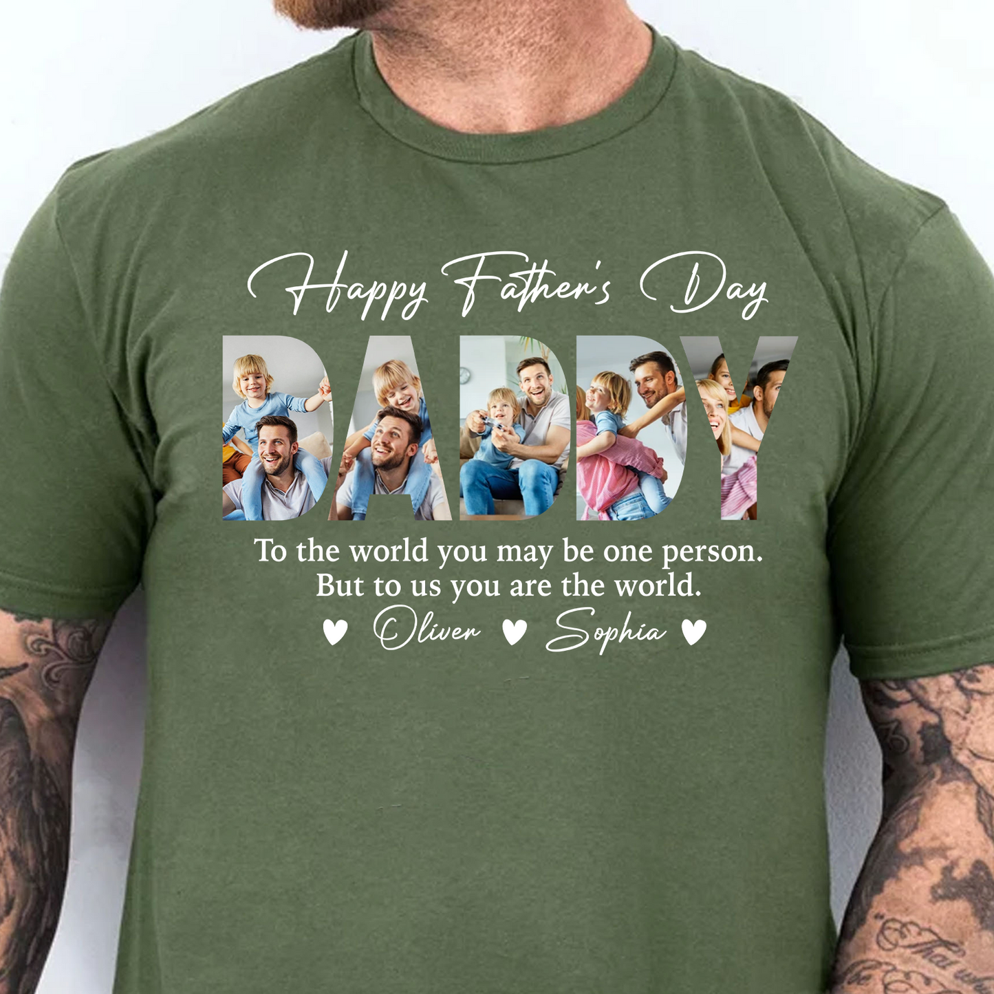 Custom Photo Happy Father's Day Dark Shirt, Personalized Family Tee, Gift For Dad 685084