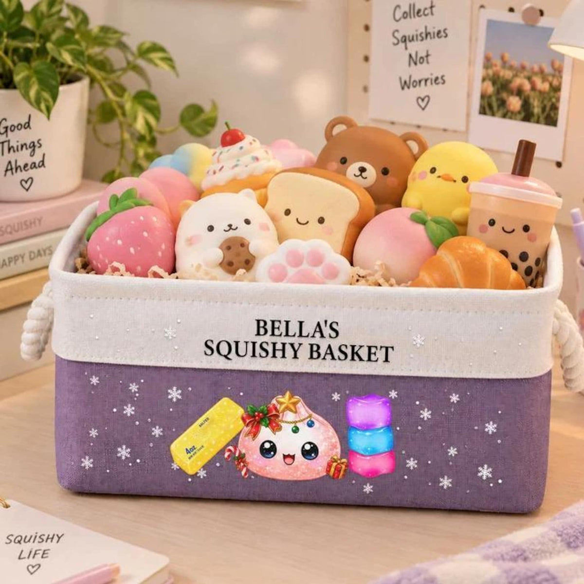Personalized Squishy Dumpling Storage Basket, Custom Squishy Hunter Basket, Gift For Kid 686605 WFD