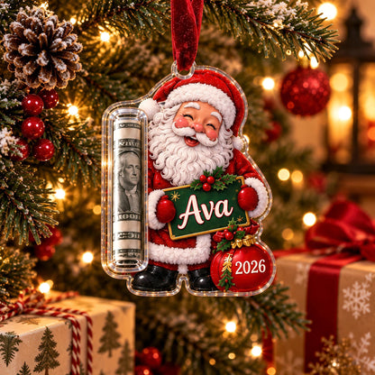 Personalized Christmas Acrylic Money Holder Ornament, Custom Christmas Tree Keepsake 686510 WFD
