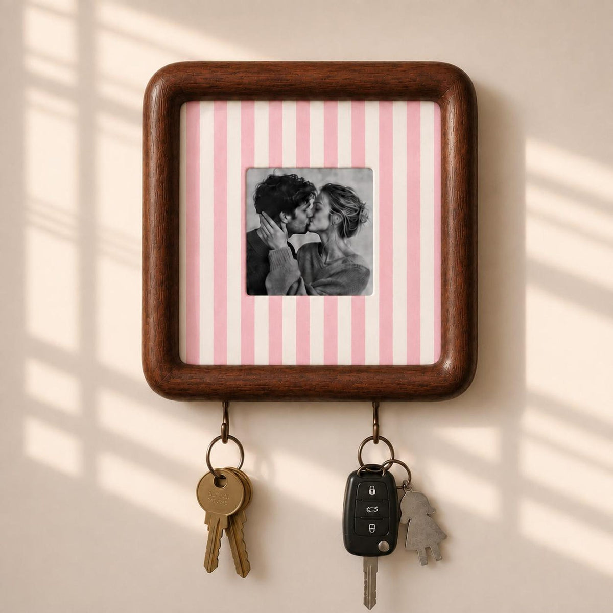 Personalized Couple Photo Wooden Key Holder, Custom Photo Strip Frame, Housewarming Gift 686033 WFD