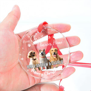 First Christmas in My Forever Home Glass Ornament | Custom Photo Glass Ornament | Personalized Gift For Dog Lovers 682653