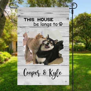 This House BeLongs To Personalized Custom Photo Dog Pet Lover Garden Flag H181