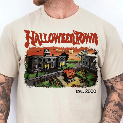 Personalized Halloween Town Retro Graphic Bright Shirt, Spooky Season Vintage Halloween Tee 685609