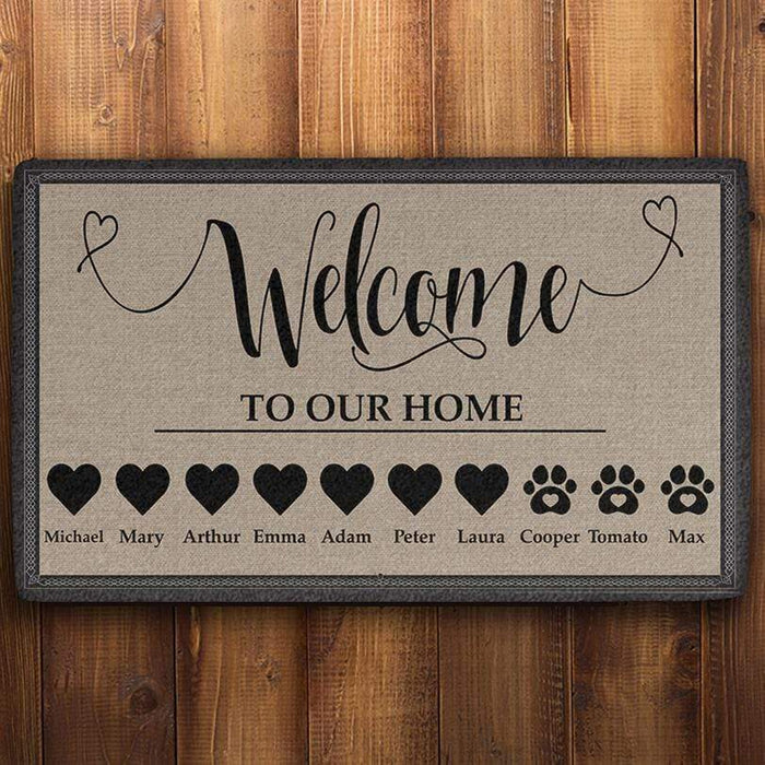 Dog Welcome Personalized Doormat