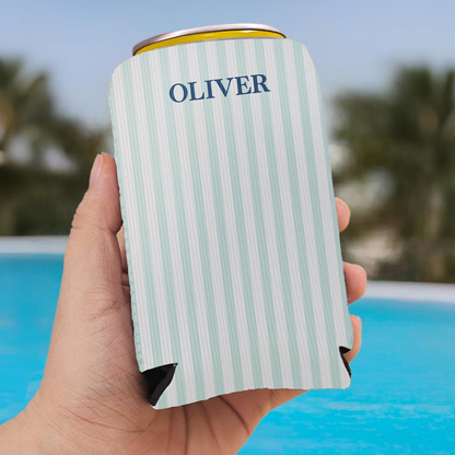 Personalized Monogrammed Can Cooler, Custom Name Can Sleeve, Summer Party Favor, Beach Trip Gift 685543