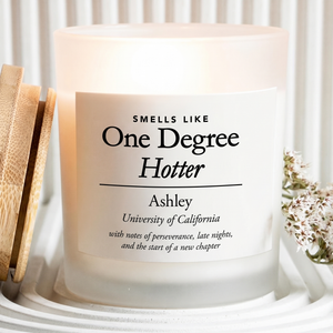 Smells Like One Degree Hotter Personalized Graduation Candle, Custom Name Graduation Gift 684895