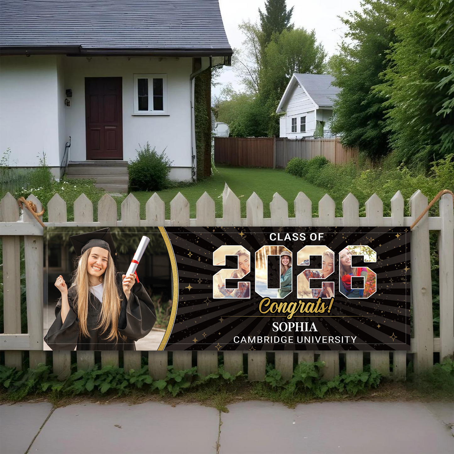Custom Photo Class Of 2026 Banner Flag | Personalized Banner Gift For Graduation 684560