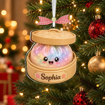 Personalized Glitter Dumpling Acrylic Ornament, Custom Name Christmas Keepsake Gift 686422 WFD